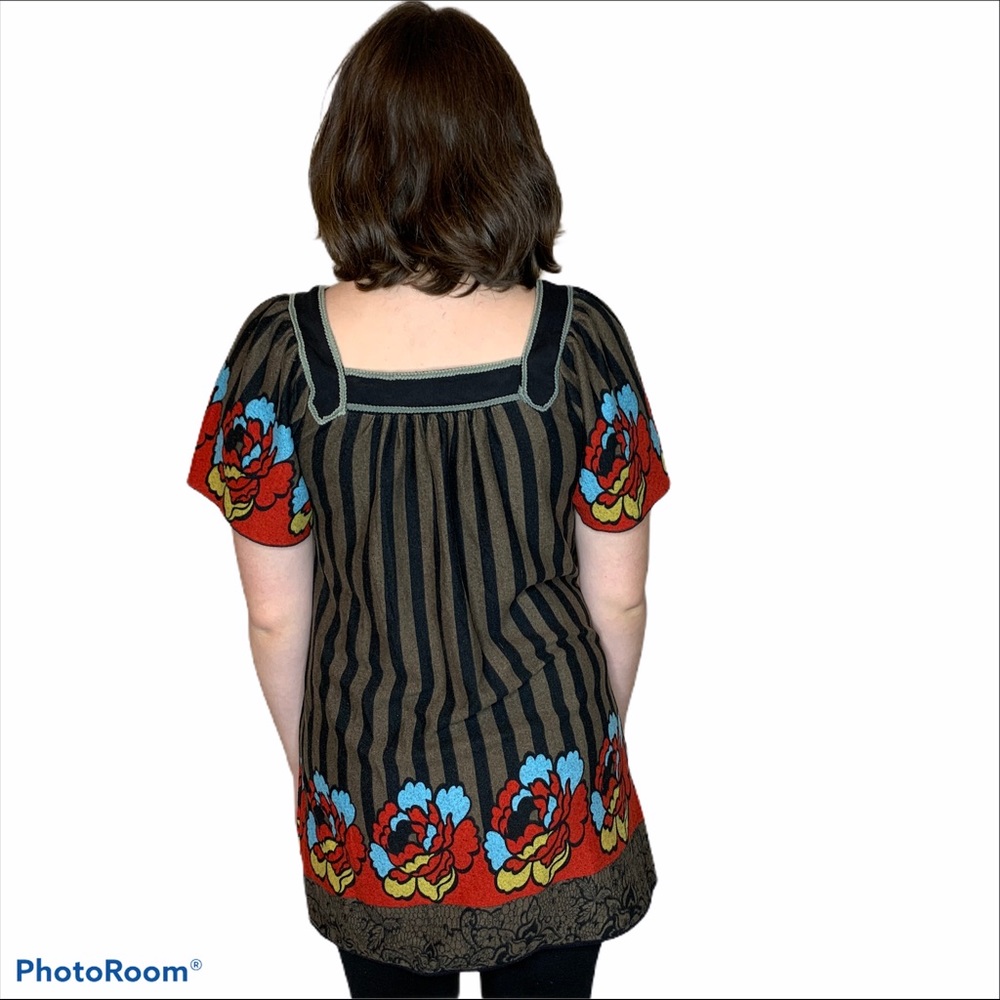 Theme Anthropologie Brown Striped Poppy Dress size Small - Picture 4 of 16